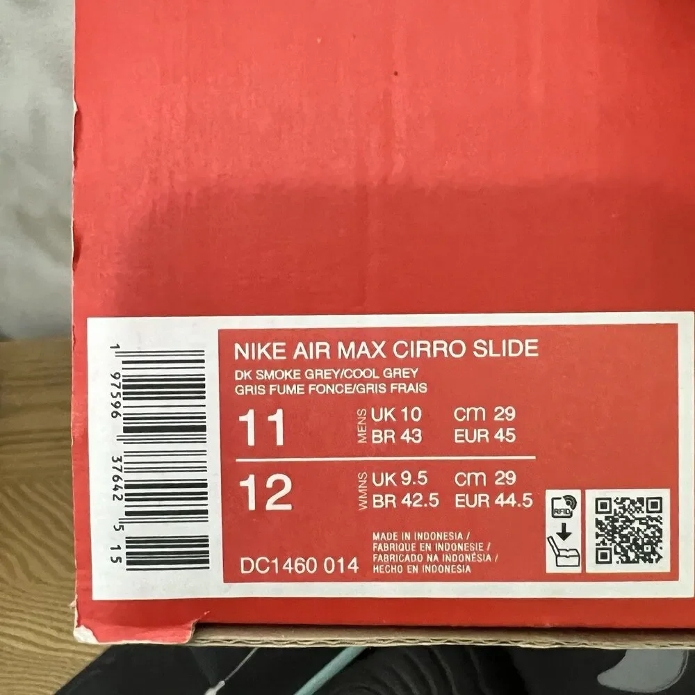 Nike Air Max Cirro Slides Sandals Smoke Grey DC1460 014 Men's Size 13